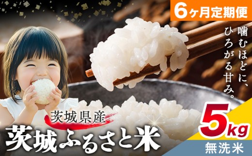 米 茨城 ふるさと米 無洗米 5kg 5kg×1袋 6回お届け 定期便《お申し込み月の翌々月から出荷開始》茨城県 結城市 米 国産 お米 おこめ お弁当 おにぎり【茨城県共通返礼品】