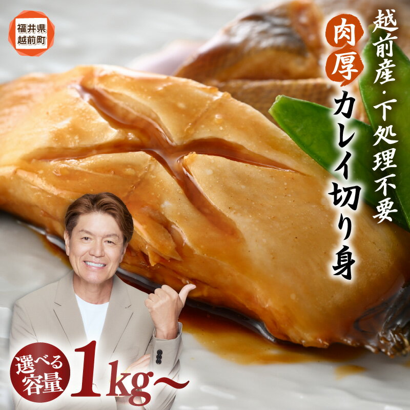 【ふるさと納税】 煮付 煮魚 越前産 カレイ 切り身 【 容量 1kg 〜】 バラ凍結 使い勝手抜群！福井県網元漁師が厳選！肉厚な越前産 カレイ（無塩）【定期便 煮つけ用 かれい 鰈 焼き魚 煮付け バラ凍結便利 お取り寄せ グルメ 送料無料】
