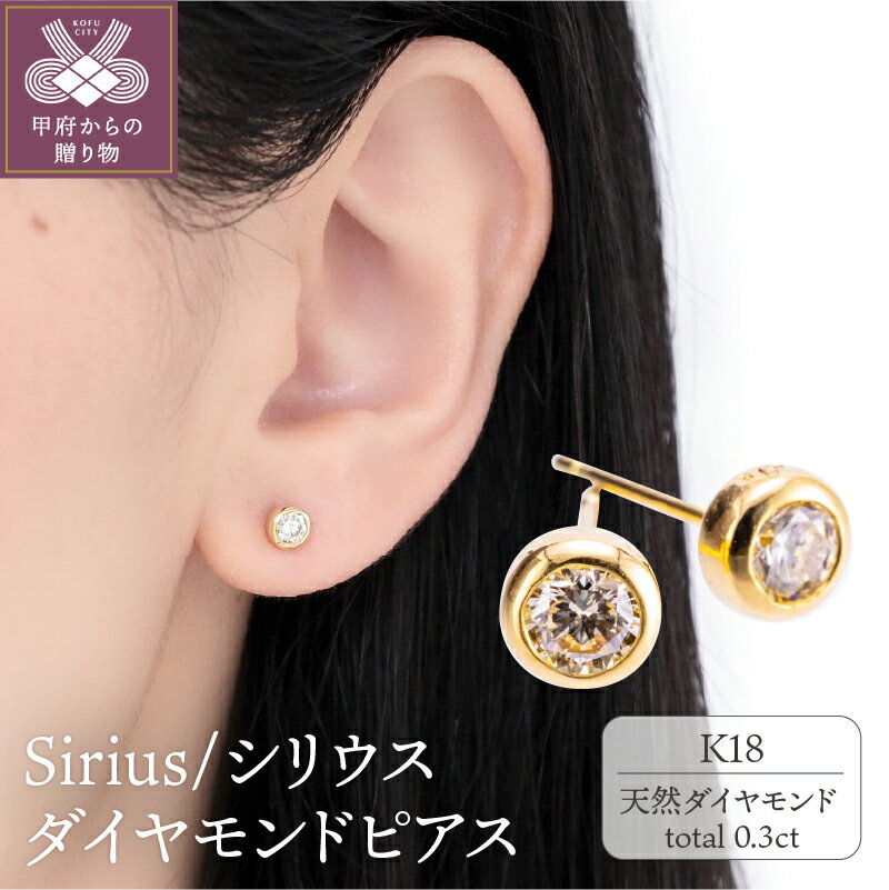 【ふるさと納税】＜ 甲府ジュエリー ＞ ピアス ダイヤモンド ジュエリー アクセサリー レディース メンズ シンプル 0.3カラット K18 ギフト プレゼント 誕生日 ジュエリーケース付 保証書付 鑑別書 k107-054