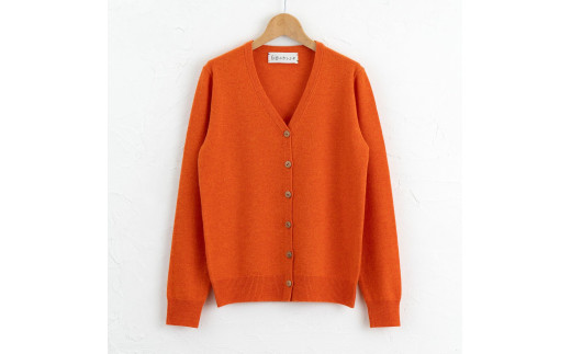Vネックカーディガン 度詰 (キャロット)男性用サイズ:M(42)≪白田のカシミヤ/SHIRATA KNITWORKS≫