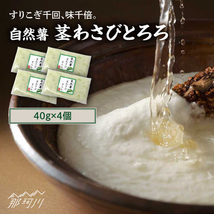【ふるさと納税】自然薯茎わさびとろろ 40g×4個＜自然薯王国＞那珂川市 |[GAH021] 100000 1万円 以上