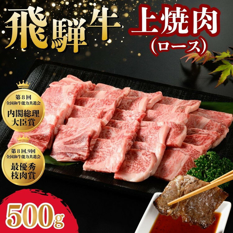 【ふるさと納税】飛騨牛 上焼肉（ロース） 500g | 牛肉 国産 和牛 牛 ブランド牛 国産牛 焼肉用 焼き肉用 赤身 赤身肉 用 ご褒美 贅沢 お取引せ グルメ 年末 年始 BBQ 飛騨※離島への配送不可