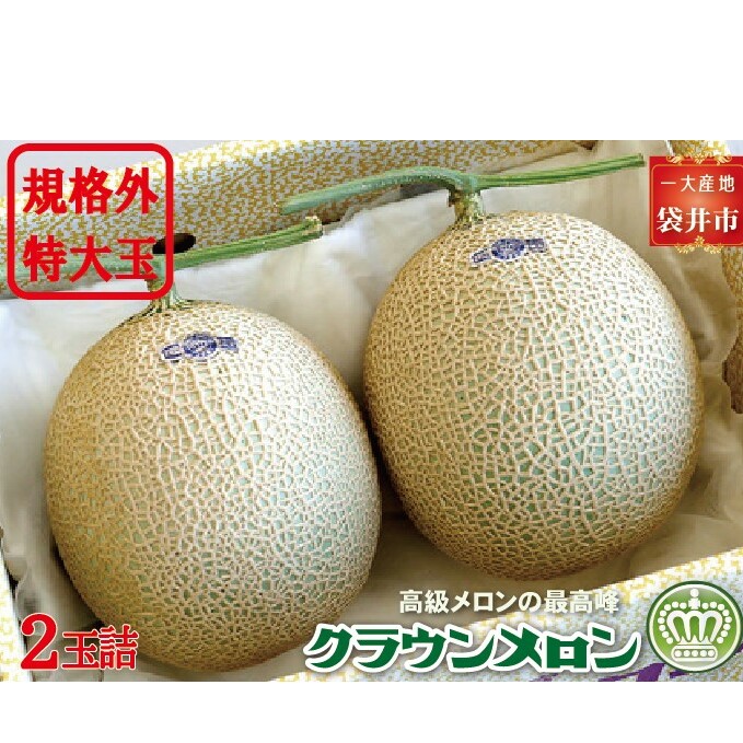 クラウンメロン　規格外特大玉（約1.7Kg～）2玉入　 果物類 メロン青肉 
