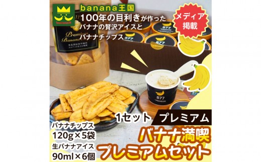 
                  【満喫プレミアムセット】プレミアム生バナナアイスクリーム（90ml×6個）・プレミアムバナナチップス （120g×5個） 1セット｜お菓子 デザート 詰め合わせ 食べ比べ ご褒美 人気 ギフト プレゼント 手土産 お祝い お配り 来客用 女性向け おしゃれ おうちカフェ お取り寄せ 贅沢 愛知県 名古屋市
                