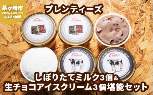 湘南茅ヶ崎の人気店 プレンティーズのしぼりたてミルク＆生チョコアイスクリーム堪能セット【のし無】