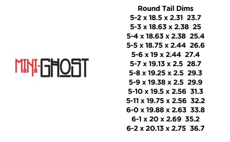 PYZEL SURFBOARDS MINI GHOST Rund Pin Tail 3FIN FCS2 パイゼル サーフボード サーフィン【5'10" 19 1/2" 2 9/16" 31.80L】江