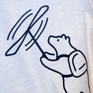 「知床トコさん」×久米繊維　コットンTシャツ　竹とんぼ柄　Sサイズ　半袖