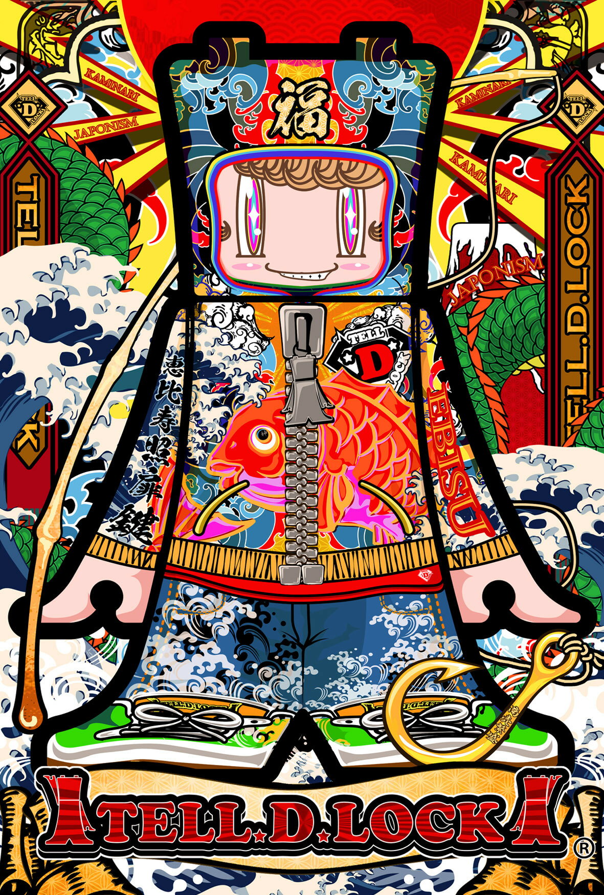 【ふるさと納税】TELL.D.LOCKpopart オリジナルA2サイズアート直筆サイン、ナンバリング証明書付