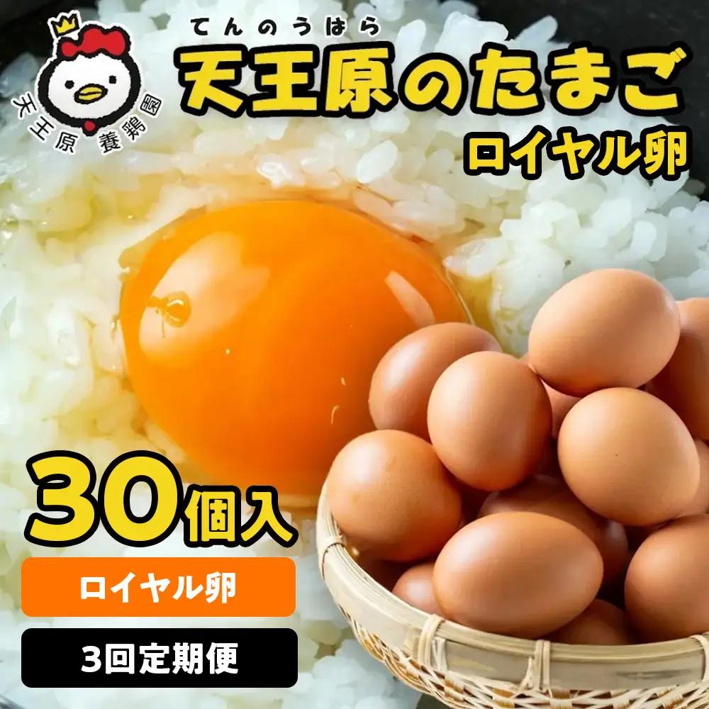 【定期便】３回定期【天王原のたまご】ロイヤル卵 30個入り