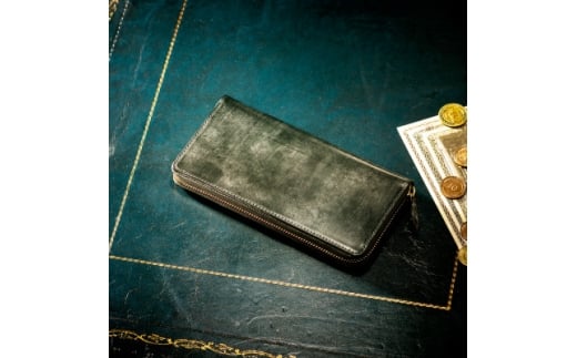 ＜ココマイスター＞COCOMEISTER ブライドル グランドウォレット(モスグリーン)【1679707】