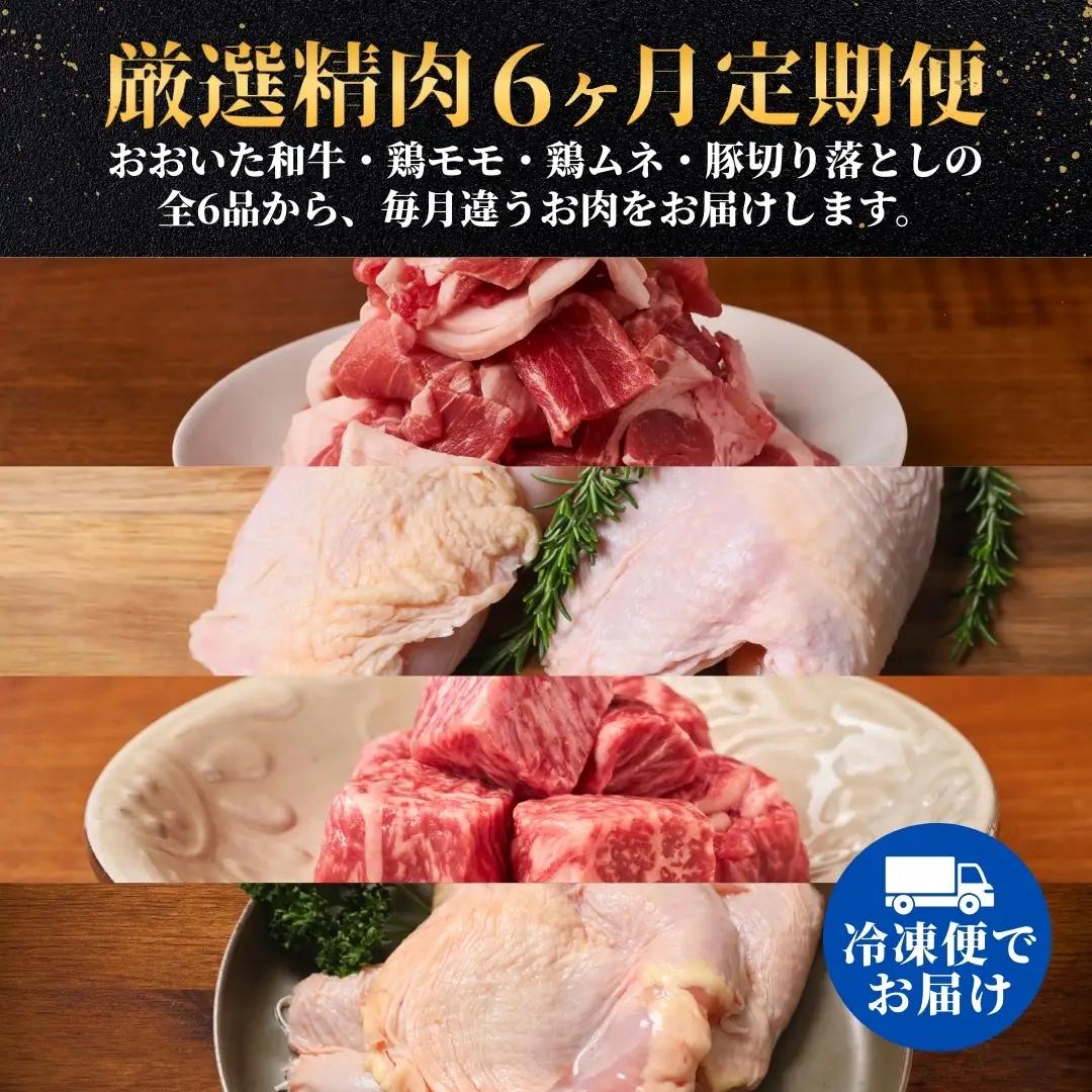 【6ヶ月定期便】大分県のお肉定期便（おおいた和牛・鶏モモ・鶏ムネ・豚肉）全6品