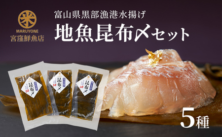地魚昆布〆セット 黒部漁港 富山湾産 産地直送 地魚昆布〆セット【5種】【冷凍】