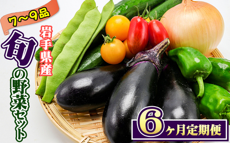 岩手県産 野菜セット 7品 ～ 9品 6ヶ月 定期便 ／ 野菜 やさい 詰め合わせ 詰合せ 詰合わせ 旬 新鮮 国産 季節 季節野菜 おまかせ 春野菜 夏野菜 秋野菜 山菜 葉野菜 葉物 根菜 果菜 冷蔵 冷蔵発送 家庭用 自宅用 仕送り 人気 おすすめ 岩手県 滝沢 滝沢市