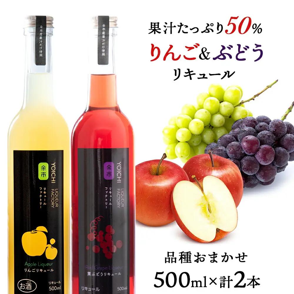りんご&ぶどうリキュール計2本【品種おまかせ】 フルーツリキュール フルーツ お酒 100％リキュール ぶどうリキュール りんごリキュール リキュールセット ギフト 北海道リキュール 余市リキュールファクトリー_Y020-0613