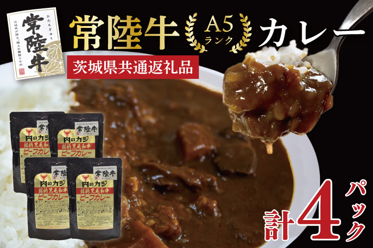 
            【茨城県共通返礼品】【常陸牛A5ランク】カレーセット計4パック レトルト 時短 保存食 備蓄ビーフカレー　(KCK-71)
          