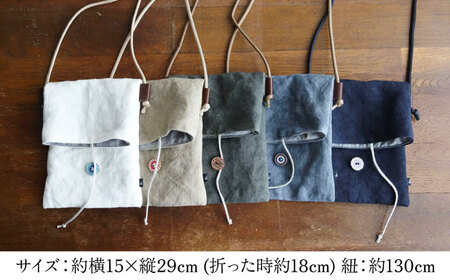 【ココア】【紐：モカ】リネン帆布のスマホショルダー【Jonico.handwork】[AKGD002-26]