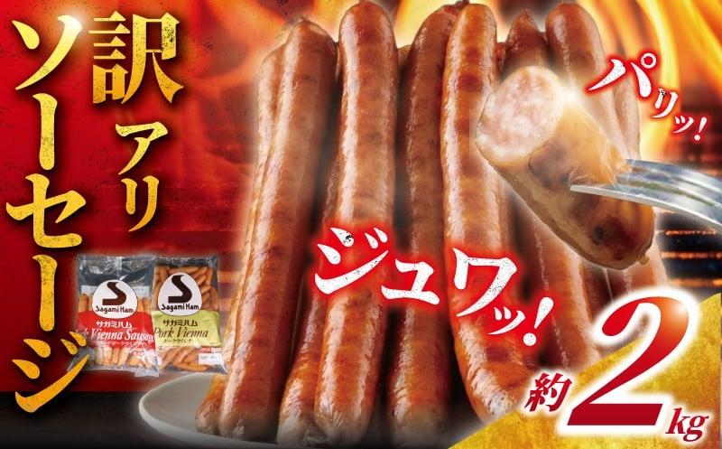 
                  訳あり ソーセージ 計 2kg (1kg × 2袋) 小分け セット 肉 お肉 ポーク 豚肉 niku 加工 食品 詰め合わせ ウィンナー ウインナー そーせーじ うぃんなー スパイス お肉 あらびき 冷蔵 お肉 小分け 弁当 おかず バーベキュー 10000円 不揃い 訳あり品 腸詰 ヴルスト ボロニア ウインナーソーセージ サガミハム エア・ウォーターアグリ＆フーズ株式会社 神奈川 湘南 藤沢
                