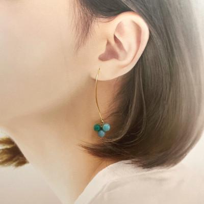 ふるさと納税 長岡京市 14kgfピアス*アマゾナイト