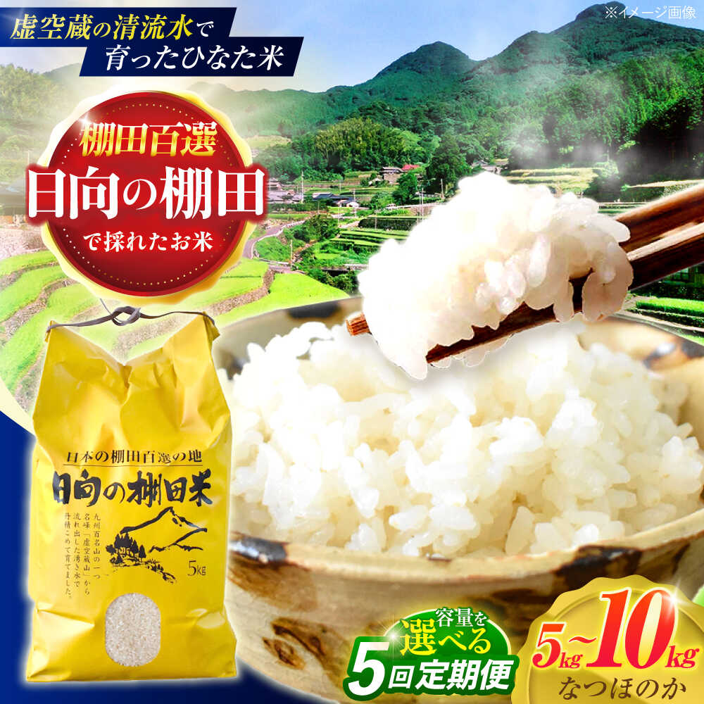 【ふるさと納税】＜容量えらべる！＞【5回定期便】虚空蔵の清流水で育った棚田米『ひなた米』 5kg・10kg【木場中山間管理組合】[OCM045]