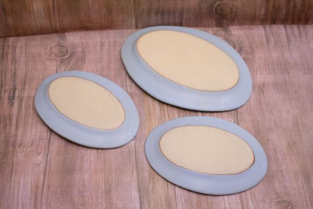 【おうちで陶炎祭】　オーバルプレート 3点セット　「向山窯」作【笠間焼】 AY-013