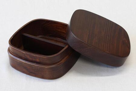 ◇紀州桧弁当箱 タイプVM DBR ナノコート 弁当包みセット【ミズタマ】【TN142】