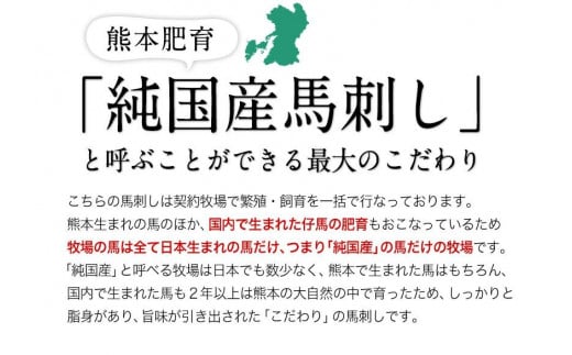 希少な純国産【熊本肥育】/2年連続農林水産大臣賞受賞の絶品馬刺し！熊本こだわり霜降り馬刺し750g【50g×15セット】タレ付き(10ml×8袋)《7月中旬-9月末頃出荷》
