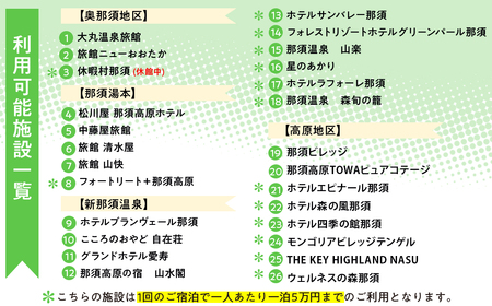 那須温泉旅館協同組合 ご宿泊利用券 135,000円分（3,000円×45枚）〔Ｎ-1〕｜宿泊 旅行 チケット 宿泊券 温泉 露天風呂 旅行券 ホテル 観光 国内旅行 那須 栃木県 那須町
