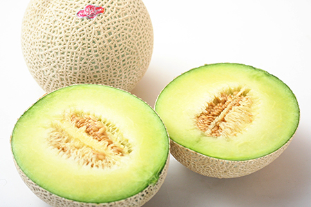 【通年栽培】純系マスクメロン２玉（化粧箱入）【４月発送分】