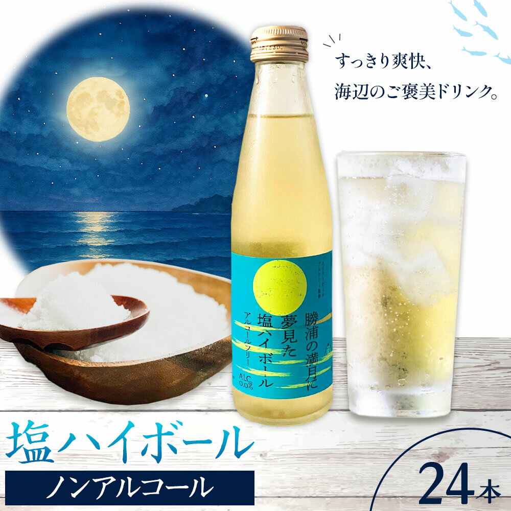 【ふるさと納税】塩ハイボール 24本 勝浦の満月に夢見た塩ハイボール ノンアルコール アルコールフリー 天然海塩 満月の塩 千葉県 勝浦市 MAXIMUS.WORK 株式会社《30日以内に出荷予定(土日祝除く)》