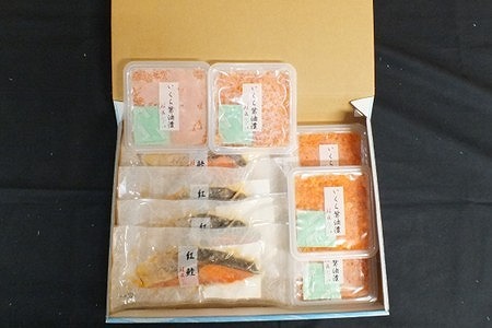 いくら醤油漬け90g×5P・焼き紅鮭1切×4P C-42098