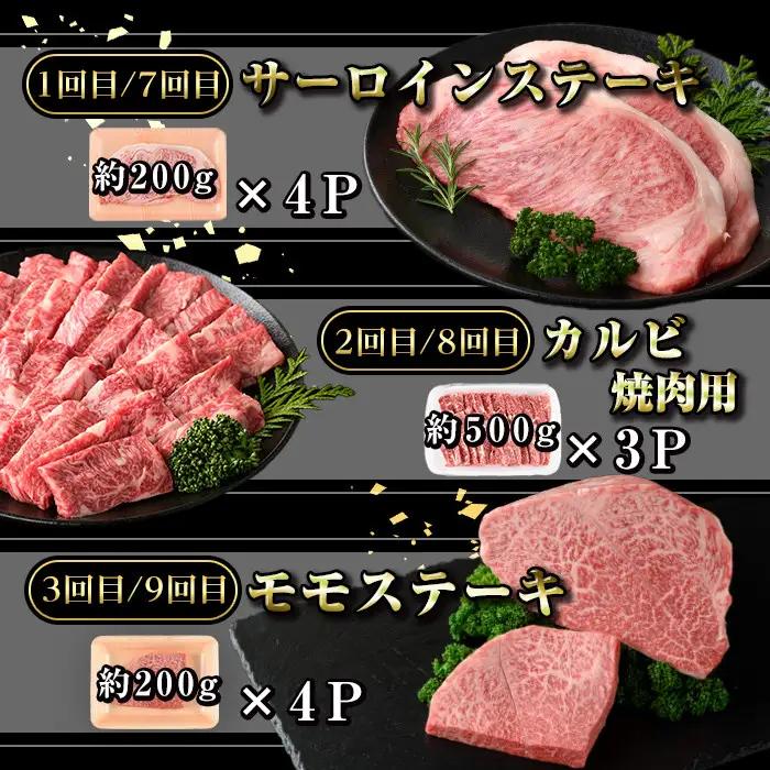 【12回定期便】鹿児島黒牛 贅沢満喫セット(全6種・合計11.8kg) 牛肉【新村畜産】G01005
