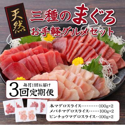 ふるさと納税 室戸市 【3回定期便】3種のまぐろお手軽グルメセット600g