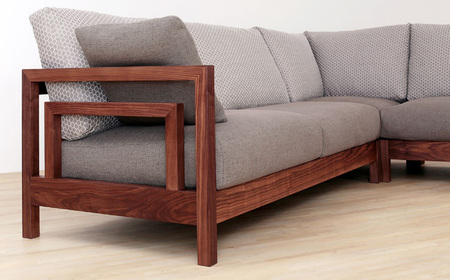 No.1123-03 （ブラックチェリー）AUTHENTICITY SOFA C CORNER OL（オリーブ）