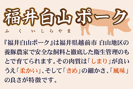 福井白山ポーク豚テキ　200ｇ×5枚