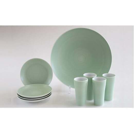 ARITA PORCELAIN LAB(アリタポーセリンラボ) パールグリーン・パーティーセット 有田焼 モダン 大皿 取皿 盛り皿 小皿 パステルカラー A130-30