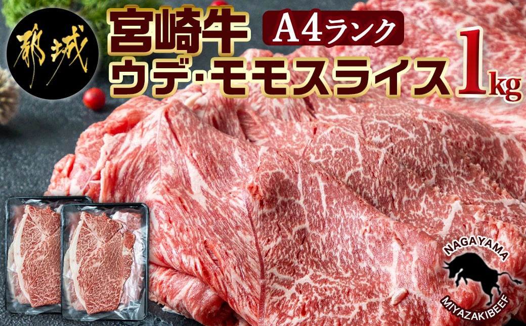 
宮崎牛ウデ・モモスライス1kg_AC-2525_(都城市) 宮崎牛 A4ランク モモ ウデ スライス 500g 2パック
