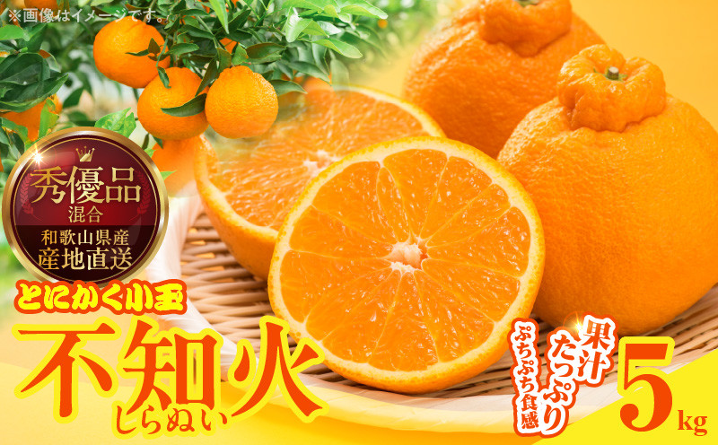 
                  MK1017_不知火 (しらぬい) とにかく小玉 箱込 5kg (内容量約4.4kg) 秀品 優品 混合 和歌山県産 産地直送 
                