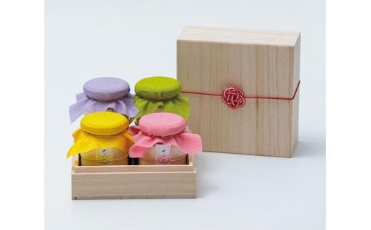 博多発ボトルチーズケーキ　桐箱4個詰合せ　縁（えん）
