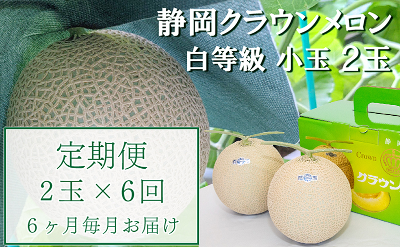 【6か月定期便】クラウンメロン【並(白等級)】小玉(1.1kg前後)2玉入り 果物 メロン青肉 フルーツ デザート 高級メロンブランド 高級メロン ブランドメロン