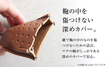 手縫いレザーキーケース25ドット urushiブラック キーケース 革 メンズ レディース 大阪府高槻市/KAKURA[AOBI030]