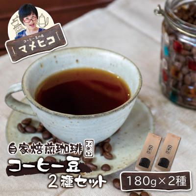 ふるさと納税 遠野市 自家焙煎珈琲 マメヒコ  コーヒー豆 180g×2種セット  / コーヒー 飲み比べ 自家製 ギフト