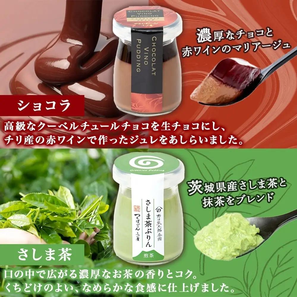 ゴールドぷりん ＆ ショコラ・ヴィノ・プディング ＆ さしま茶プリン 各2個 計6個 つくばぷりん プリン ぷりん ショコラ チョコレート さしま茶 茶 お茶 スイーツ 洋菓子 和スイーツ 冷菓 デザ
