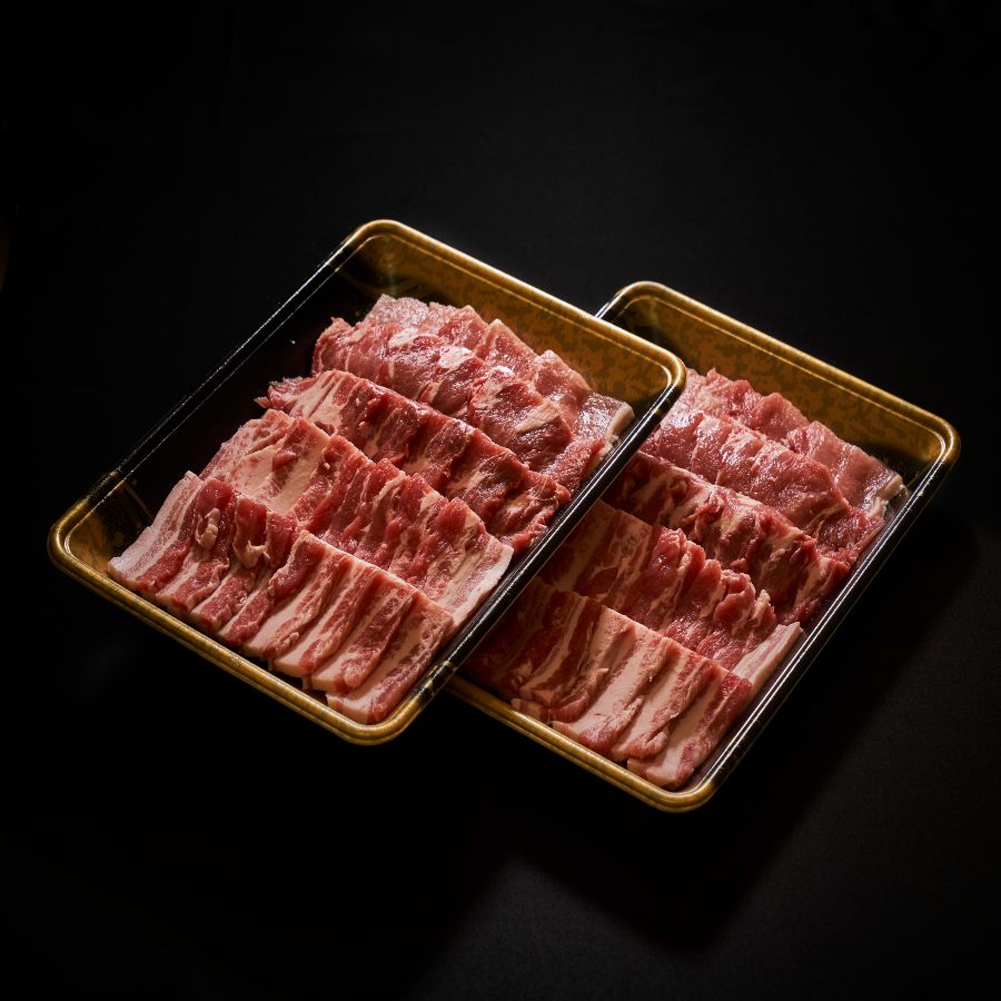 ＜岩野精肉店＞氷温熟成　眠り豚はるな　焼肉セット１kg（ロース200ｇ　肩ロース400ｇ　バラ400ｇ）
