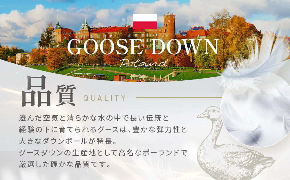 【大東寝具】～快眠のための最高級羽毛布団～ ≪春秋用≫大東寝具オリジナルプレミアム 合掛け羽毛布団 オズゴ ポーランド産 ホワイトグースダウン95％ （コウダ種）（クイーン）［ 京都 寝具 老舗 布団