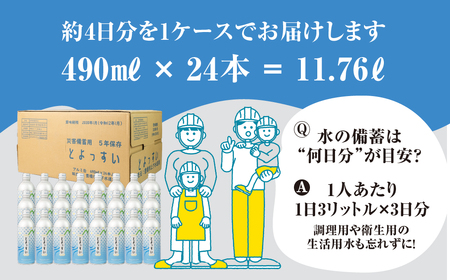 災害備蓄用飲料水「とよっすい」490ml × 24本 備蓄水 備蓄備蓄備蓄備蓄