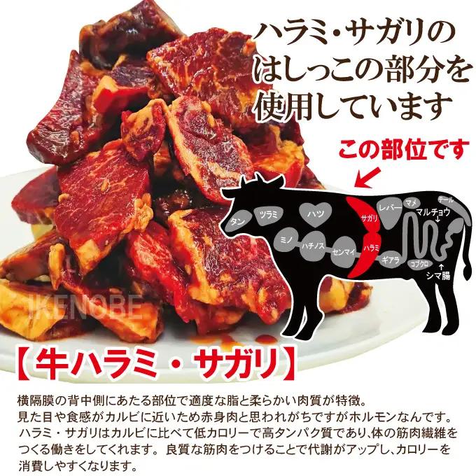 熟成たれはしっこ牛ハラミカルビ 1kg（約250g×4パック）冷凍 焼肉 牛 ハラミ 【牛肉】【ho1749】