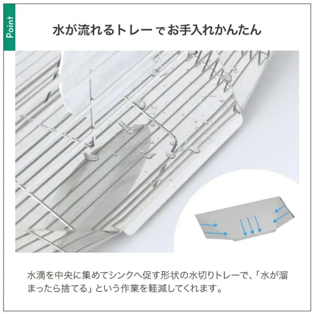 スリムに渡せる水切りラック 幅58cm ステンレス キッチン用品 収納棚 燕三条製 [川口工器]