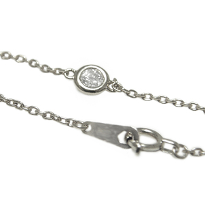 PT900「一粒石」ダイヤチェーンブレスレット【0.10ct-1】