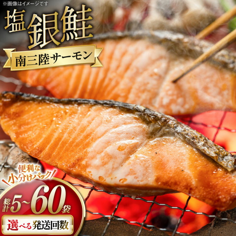 【ふるさと納税】 【選べる発送回数】 塩銀鮭パック 3切×5袋 [たみこの海パック 宮城県 南三陸町 m304amh560097] 鮭 切り身 サーモン 銀鮭 塩銀鮭 シャケ 切身 さけ サケ 国産 小分け 個包装 冷凍 3回 6回 12回 定期便 定期