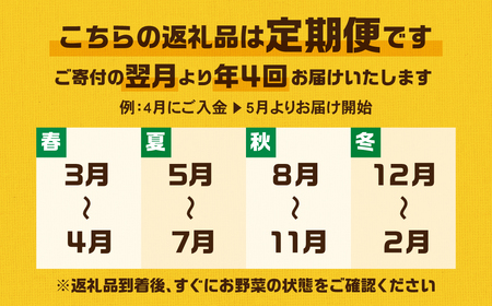 《5月末金額改定予定》【年4回 定期便 】金賞受賞 旬彩野菜セット 旬の野菜 7品目以上 レシピ付き お届け 国産 新鮮 農薬不使用 化学肥料不使用 産地直送 こだわり野菜